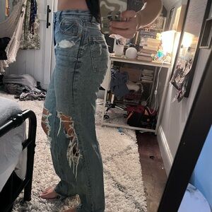 American Eagle high rise baggy jeans